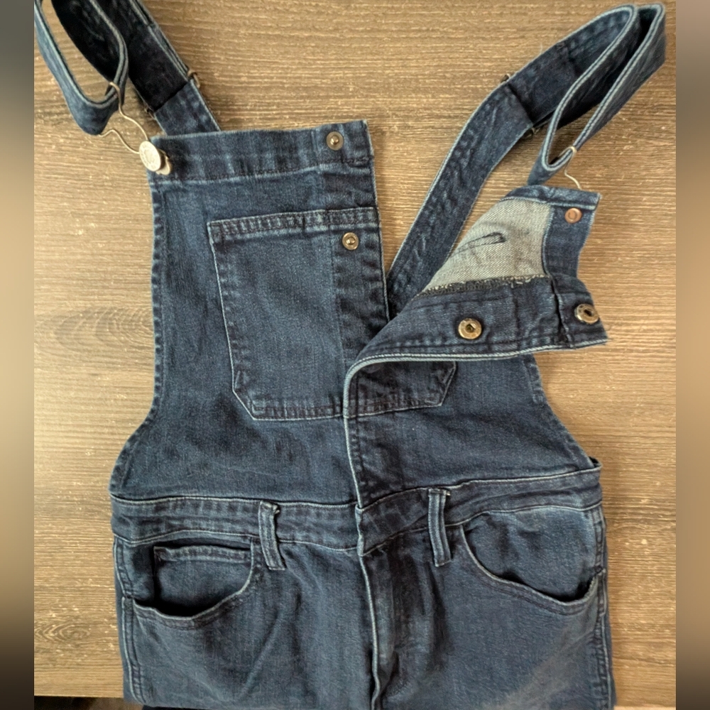 Lucky Brand Women's Bridget Cropped Overalls Size 6 Snap Front Denim - Picture 9 of 16